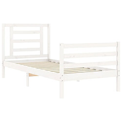 Acheter vidaXL Cadre de lit sans matelas blanc 100x200 cm bois massif