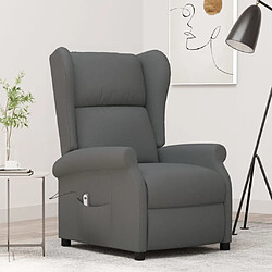 vidaXL Fauteuil inclinable électrique à oreilles gris foncé tissu