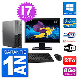 PC Lenovo M92p SFF Ecran 22" Intel i7-3770 RAM 8Go Disque 2To Windows 10 Wifi · Occasion 