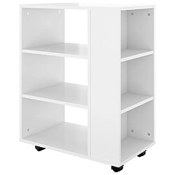 Acheter vidaXL Armoire à roulettes Blanc brillant 60x35x75cm Bois d’ingénierie