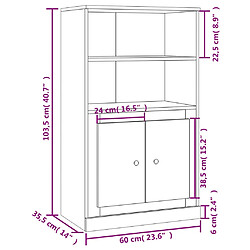 vidaXL Buffet haut sonoma gris 60x35,5x103,5 cm bois d'ingénierie pas cher