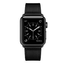 Wewoo Pour Apple Watch 3/2/1 Génération 38 mm Bracelet en cuir à boucle universelle noir