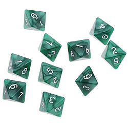 10pcs Dés 8 Faces Dés Polyédriques D8 Pour Les Jeux De Table De Fête Vert