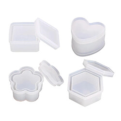 4pcs Silicone Bonbons Pot Boîte De Rangement De Bijoux Moule Résine Moulage Faisant Le Moule