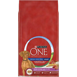 PURINA ONE Croquettes au boeuf et au riz Medium / Maxi &gt; 10 kg - Pour chien adulte de moyenne et grande taille - 7 kg