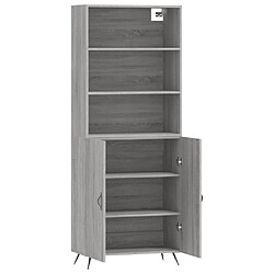 Avis vidaXL Buffet haut Sonoma gris 69,5x34x180 cm Bois d'ingénierie