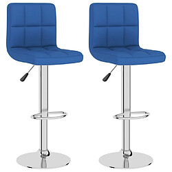 vidaXL Tabourets de bar lot de 2 bleu tissu