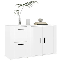 Acheter Maison Chic Buffet,Meuble de Rangement,commode pour salon,Cuisine Blanc brillant 100x33x59,5 cm Bois d'ingénierie -MN95999