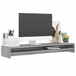 vidaXL Support de moniteur Sonoma gris 100x24x13 cm Bois d'ingénierie