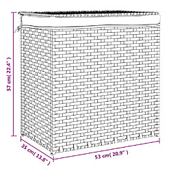 vidaXL Panier à linge avec 2 sections marron foncé 53x35x57 cm pas cher