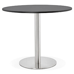 Alterego Petite table de bureau / à diner ronde 'DALLAS' noire - Ø 90 cm