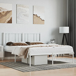 Maison Chic Lit adulte - Cadre de lit métal avec tête de lit pour chambre blanc 140x190 cm -MN34190