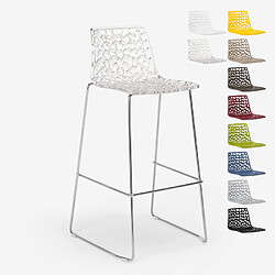 Grand Soleil Tabouret de bar WILTON - 4 pieds - Polycarbonate - Cristal