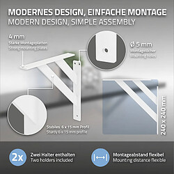 Acheter ML-Design 6x Équerres étagère mural support d'angle en aluminium blanc robuste 240x240 mm