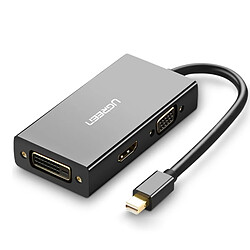 Wewoo 3 en 1 HD 1080P 4Kx2K Thunderbolt Mini DisplayPort DP vers HDMI / VGA / adaptateur DVI câble de convertisseur, longueur de câble: 25cm