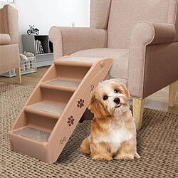 vidaXL Escaliers pliables pour chiens Marron 62x40x49,5 cm