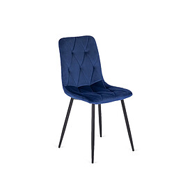 Vivaldi Chaise ROBIN bleu marine Velours 