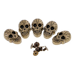 5 Set Skull Screwback Screwback Studs Punk Rivers pour sacs Chaussures Leathercraft Gold Skull Head Rivets