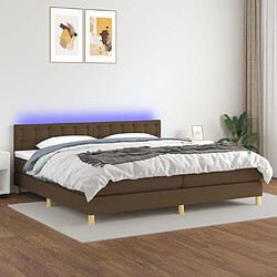 vidaXL Sommier à lattes de lit matelas et LED Marron foncé 200x200 cm