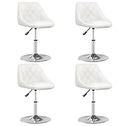 Maison Chic Lot de 4 Chaises à manger,Chaise pour cuisine blanc similicuir -MN69210