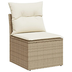 Avis vidaXL Salon de jardin avec coussins 13 pcs beige résine tressée