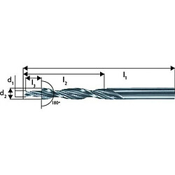 GUHRING Foret étagé à queue cylindrique trou débouchant 180°, filetage M6, foret h9 (d1) x fraise h8 (d2) 6,6 x 11,0 mm