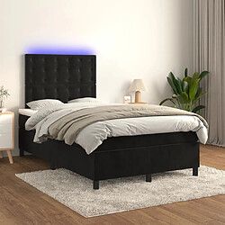 vidaXL Sommier à lattes de lit matelas et LED Noir 120x200 cm Velours 