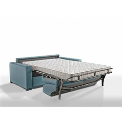 Inside 75 Canapé convertible 2-3 places EXCELLENCE 120 cm sommier lattes matelas MEMORY 18 cm inclus velours turquoise