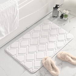 LUUCOZK Tapis de bain antidérapants absorbants à séchage rapide pour salle de bain - blanc-40 x 60cm