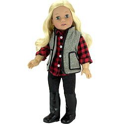 Teamson Kids Sophia’s 4 PCS 18 "Doll Colded Chemit, Country Gilet & Jeggings avec des bottes