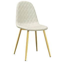 Avis Maison Chic Lot de 6 Chaises à manger | Chaise de salle à manger cuisine blanc crème velours -GKD76323