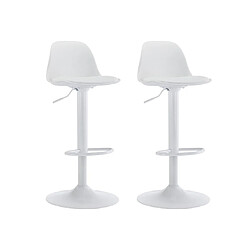 Vente-Unique Lot de 2 tabourets de bar en polypropylène et métal - Blanc - XAFY