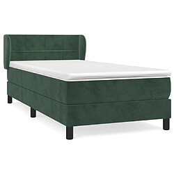 vidaXL Sommier à lattes de lit avec matelas Vert foncé 100x200 cm