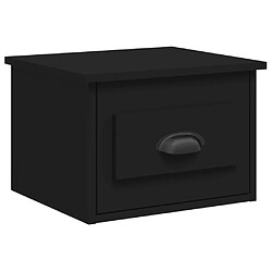 vidaXL Table de chevet murale noir 41,5x36x28 cm