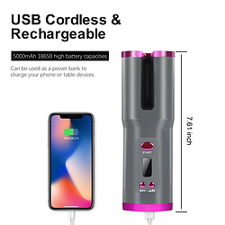 Universal USB rechargeable sans fil cheveux frisés épingles à cheveux frisés en céramique frisés rotatifs fer frisé écran à cristaux liquides ondes réglables température silicone noyau