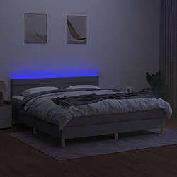 Avis vidaXL Sommier à lattes de lit matelas et LED Gris clair 160x200 cm