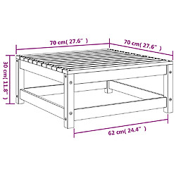 vidaXL Repose-pied de jardin cire marron 70x70x30cm bois de pin massif pas cher