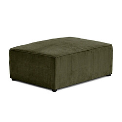 Bestmobilier Topaze - pouf - en velours côtelé plat Topaze - pouf - en velours côtelé plat - Vert