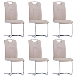 vidaXL Chaises à manger cantilever lot de 6 cappuccino similicuir