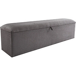 Vivenla Banc bout de lit coffre avec rangement coloris gris design en velours L. 150 x P. 41 x H. 45 cm collection MOSCOW