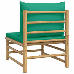 Acheter vidaXL Canapé central de jardin avec coussins vert bambou