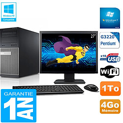 PC Tour DELL 9020 Intel G3220 Ram 4Go Disque 1 To Wifi W7 Ecran 27" · Occasion 