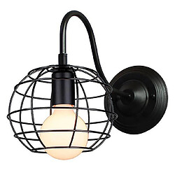 Universal Vin LED Lampe murale Loft de fusée de décélération Applique murale industrielle Noir E27 Fer Simple Abat-jour Cage Garde Applique murale Éclairage intérieur Pinces 