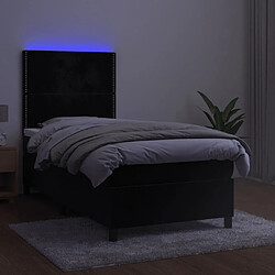 Acheter Sommier à lattes,Cadre à lattes de lit pour Adulte matelas et LED Noir 100x200 cm Velours -MN28863