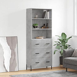 Maison Chic Buffet,Meuble de Rangement,commode pour salon,Cuisine Gris béton 69,5x34x180 cm Bois d'ingénierie -MN55950