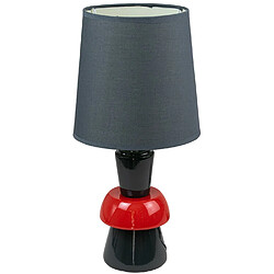 Corep Lampe a poser pied ceramique rouge gris anthracite luminaire Lampe à poser pied en ceramique rouge et gris anthracite. Hauteur 39 cm. Ampoule basse consommati...