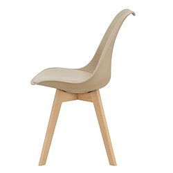 Acheter Lot de 2 Chaises de Salle à Manger Milano Similicuir Effet Hêtre Beige [en.casa]