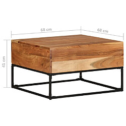 Avis vidaXL Table basse 68x68x41 cm Bois d'acacia solide