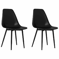 Maison Chic Lot de 2 Chaises à manger,Chaise pour cuisine,Solide Structure noir PP -MN42001