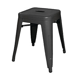 Tabourets Bas en Acier Noirs - Lot de 4 - Bolero Bistro